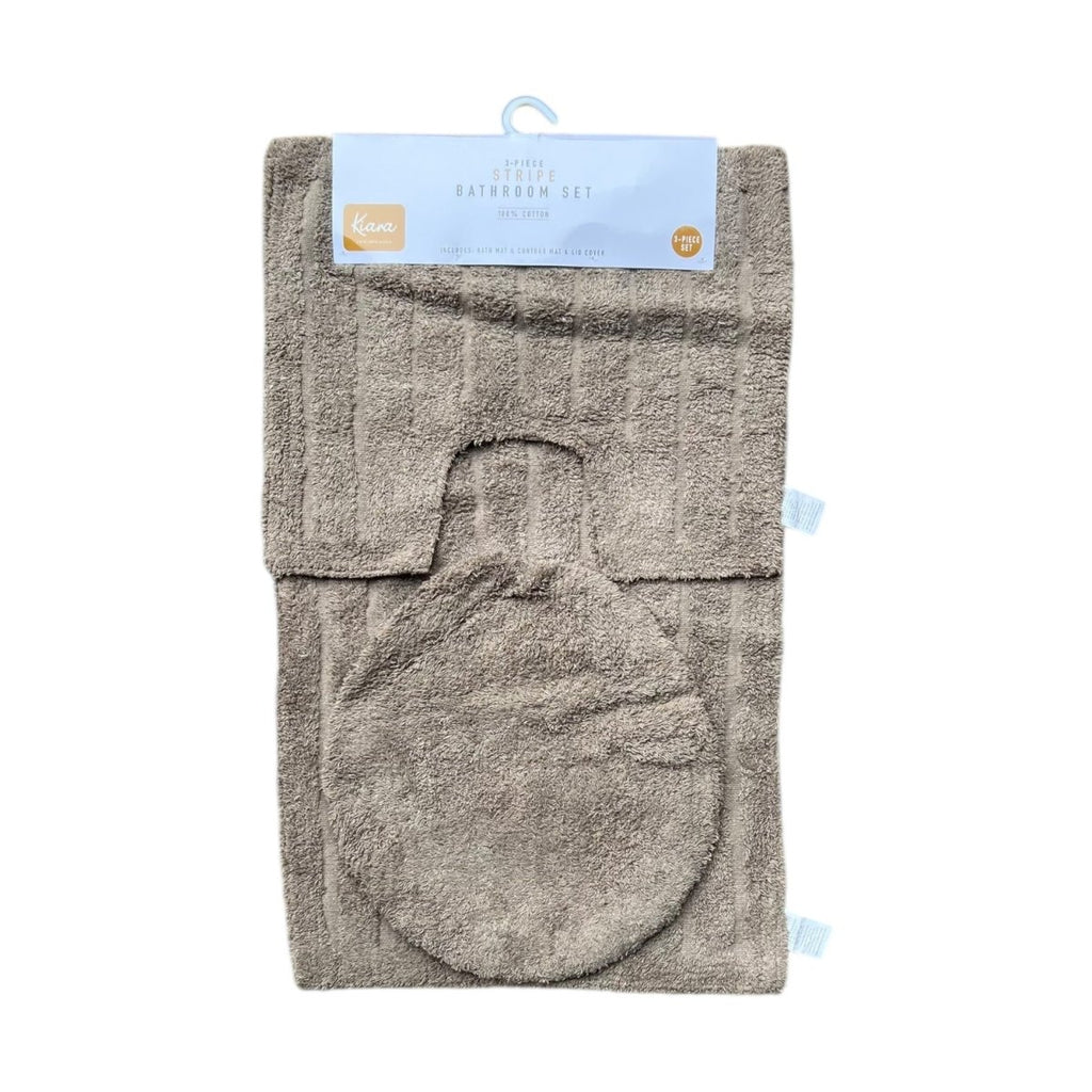 3PC 100% Cotton Stripe Bath Mat Set - 50 x 80 cm - Home Phase