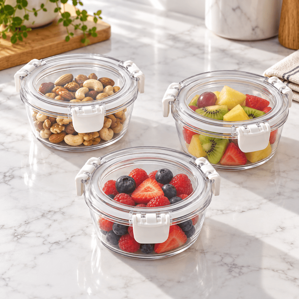 3PC Circle PET Storage Container - 12 x 14.5cm - Home Phase
