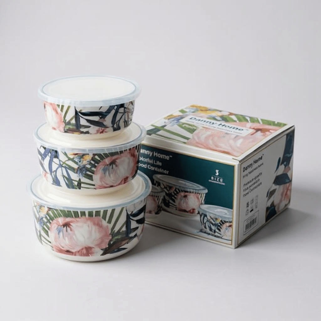 3PC Danny Home Porcelain Food Container Set - Home Phase