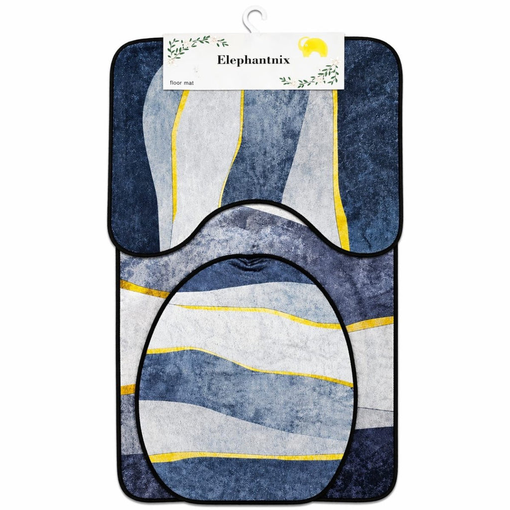 3PC Gloss Printed Bathroom Mat Set - Home Phase