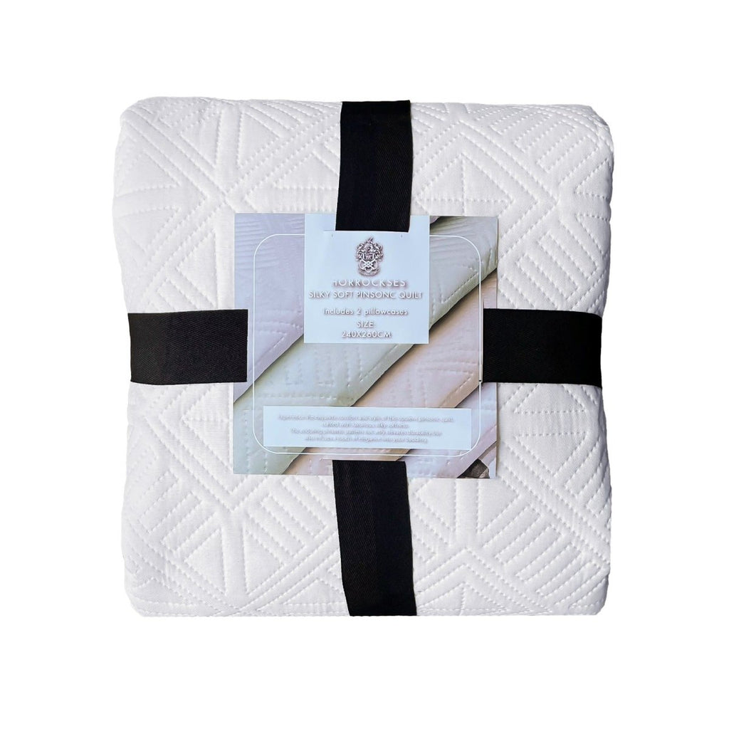 3PC Horrockses Silky Soft Pinsonic Quilt Set - 240 x 260 cm - King XL - Style Phase Home