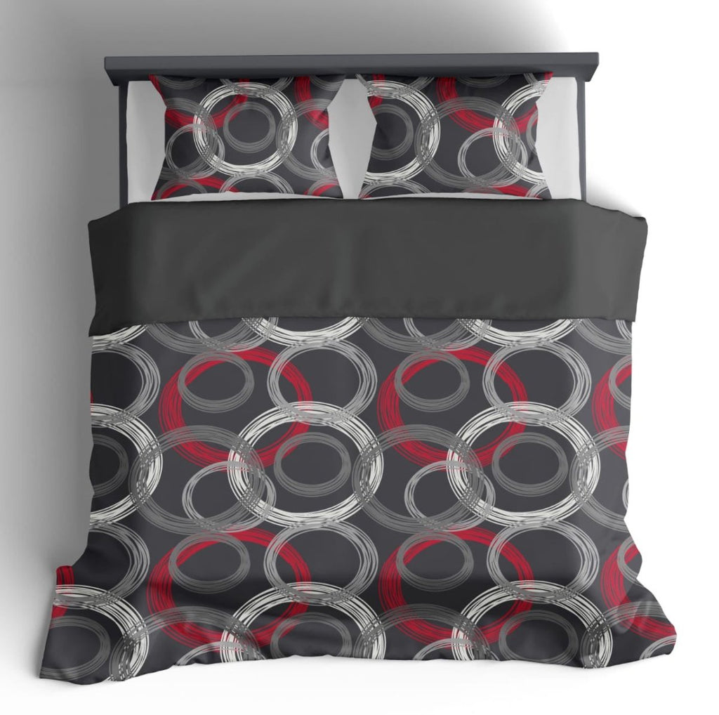3PC KingsRest Comforter Set - Abstract Cirlces - Queen - Home Phase