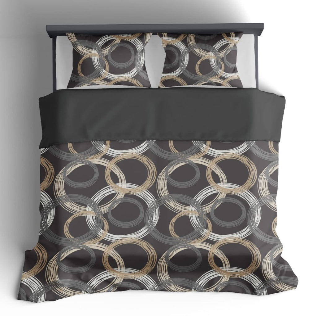 3PC KingsRest Comforter Set - Natural Cirlces - Queen - Home Phase