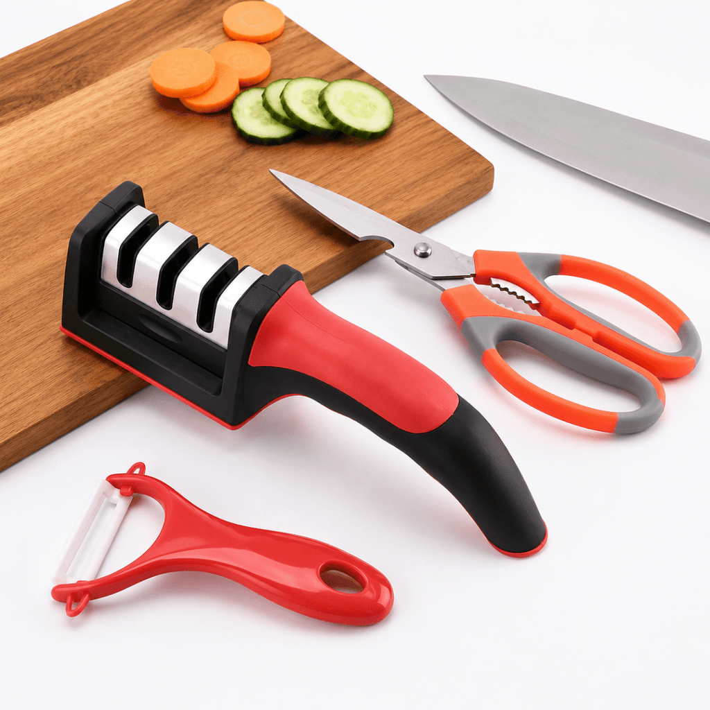 3PC Knife Sharpener, Scissor & Peeler Set - Home Phase