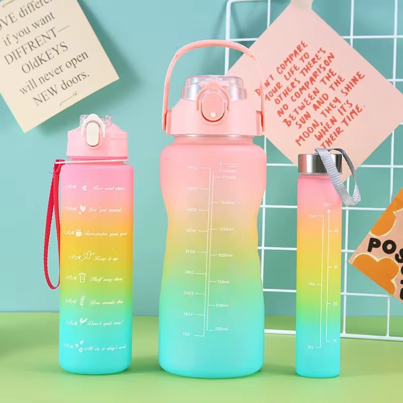 3PC Motivational Water Bottle Set - Style Phase Home
