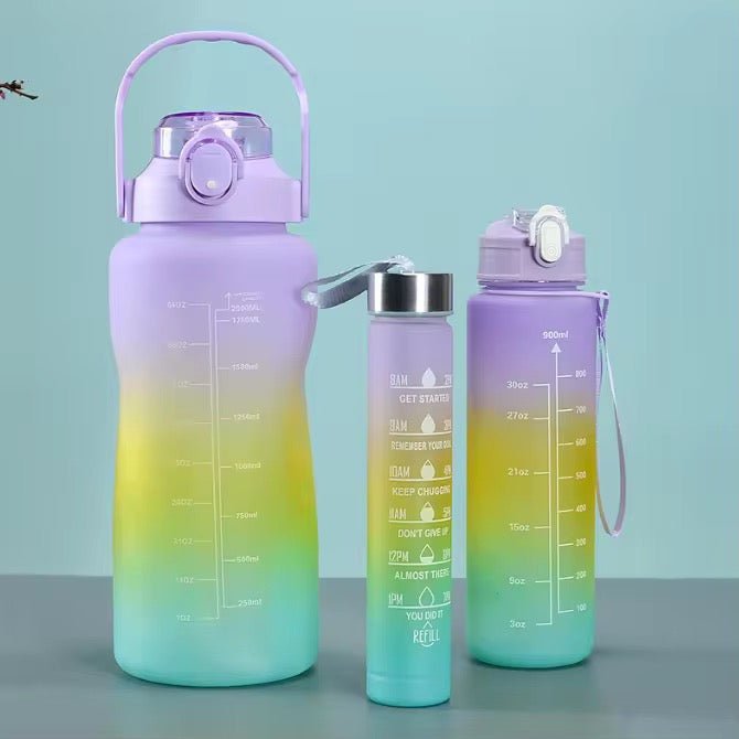 3PC Motivational Water Bottle Set - Style Phase Home