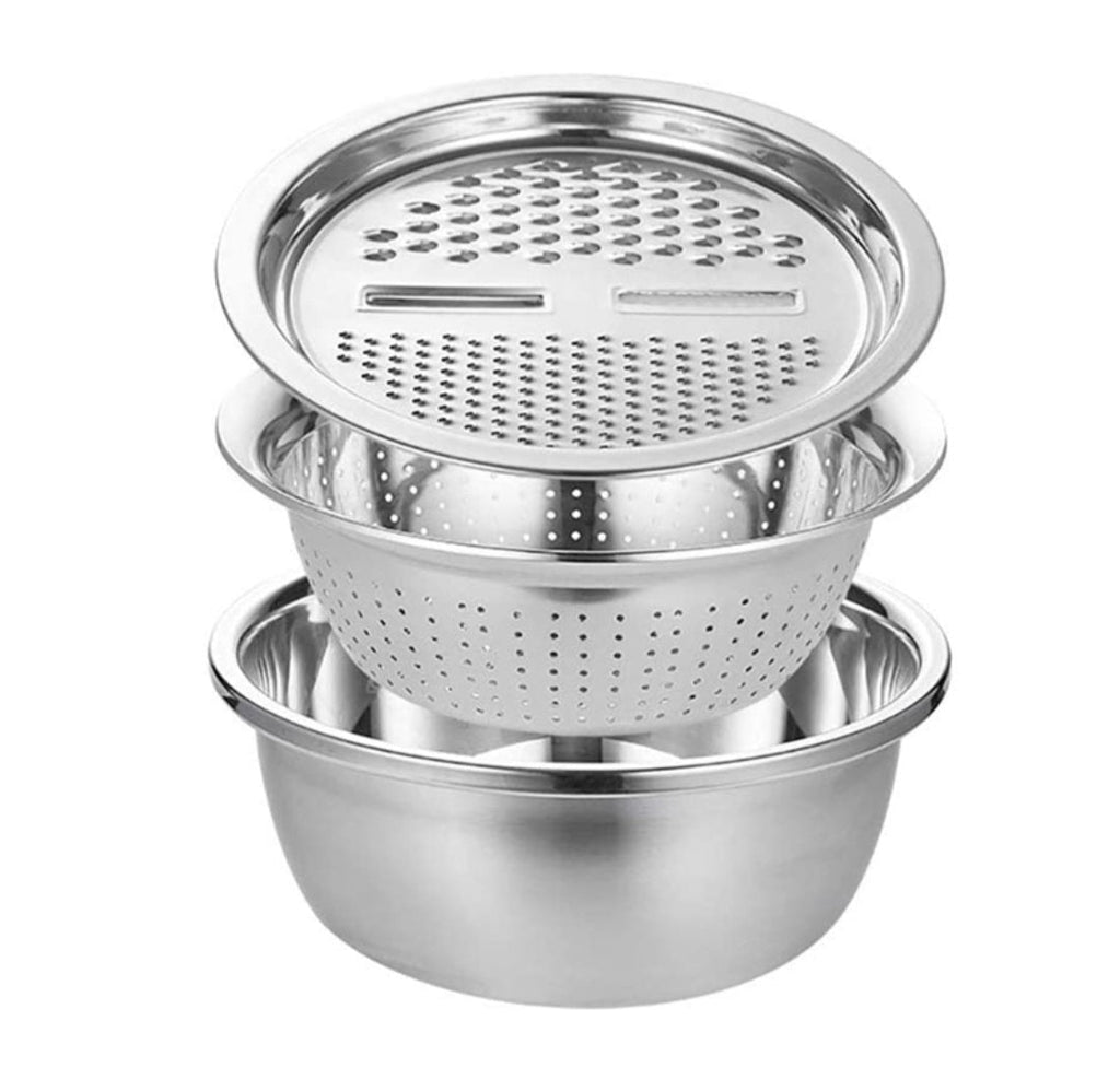 3PC Multipurpose Bowl, Colander and Slicer Set - Home Phase