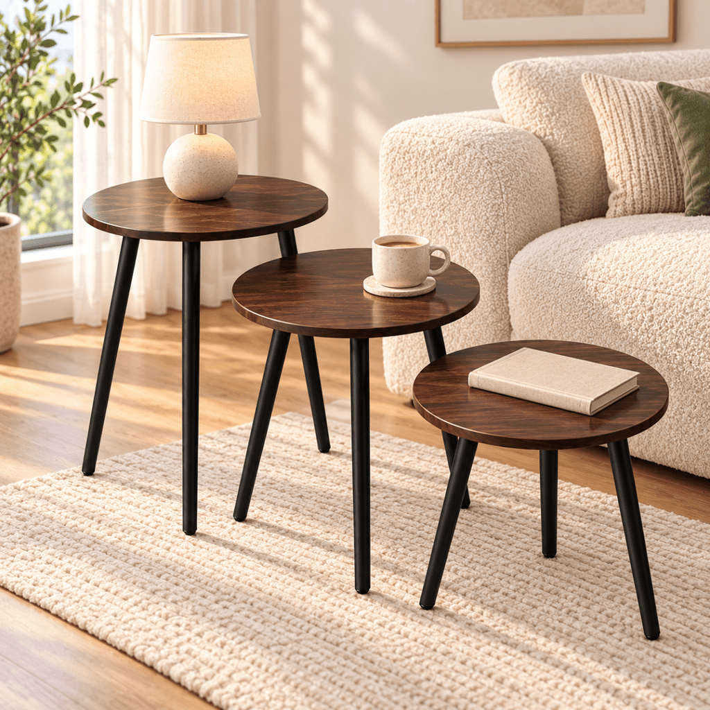 3PC Nesting Side Table Set - Round - Home Phase
