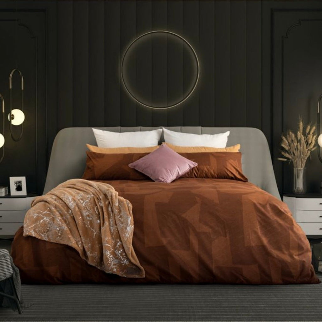 3PC Pierre Cardin Microfibre Duvet Cover Set - Canyon Tan - Style Phase Home