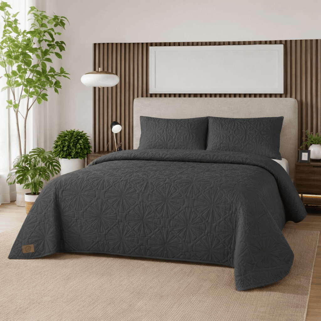 3PC Pierre Cardin Quilt Bed Set - King - Queen (Diamond Design) - Home Phase