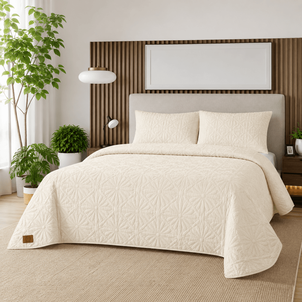 3PC Pierre Cardin Quilt Bed Set - King - Queen (Diamond Design) - Home Phase