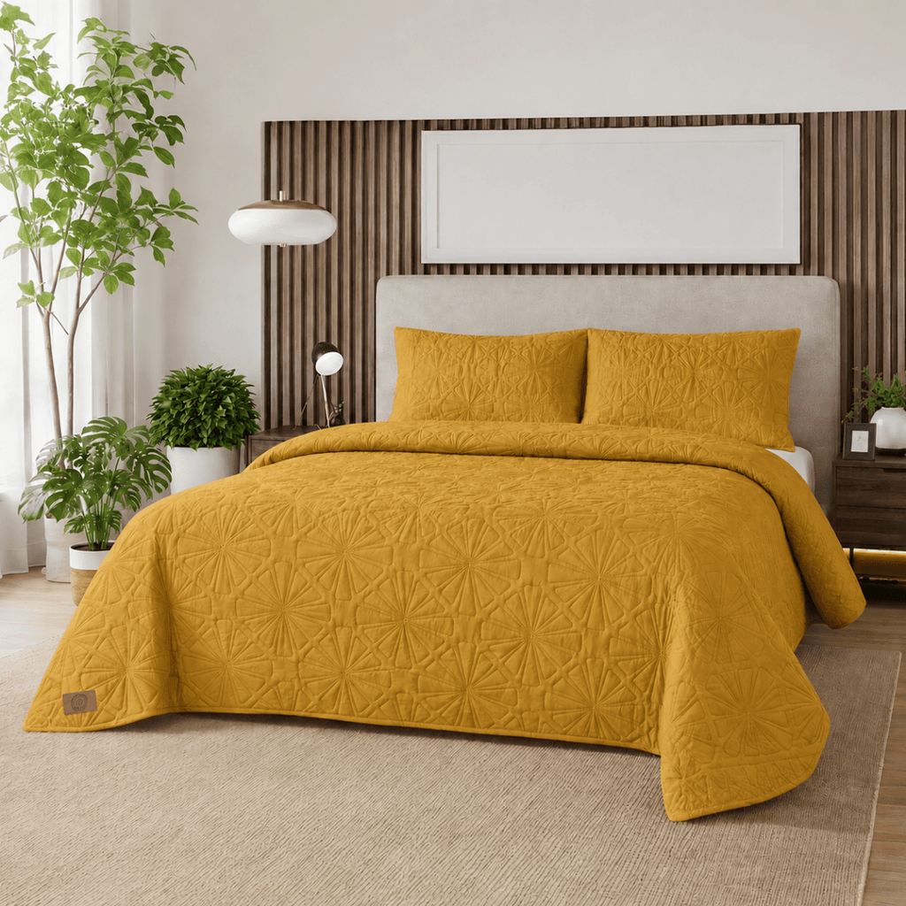 3PC Pierre Cardin Quilt Bed Set - King - Queen (Diamond Design) - Home Phase