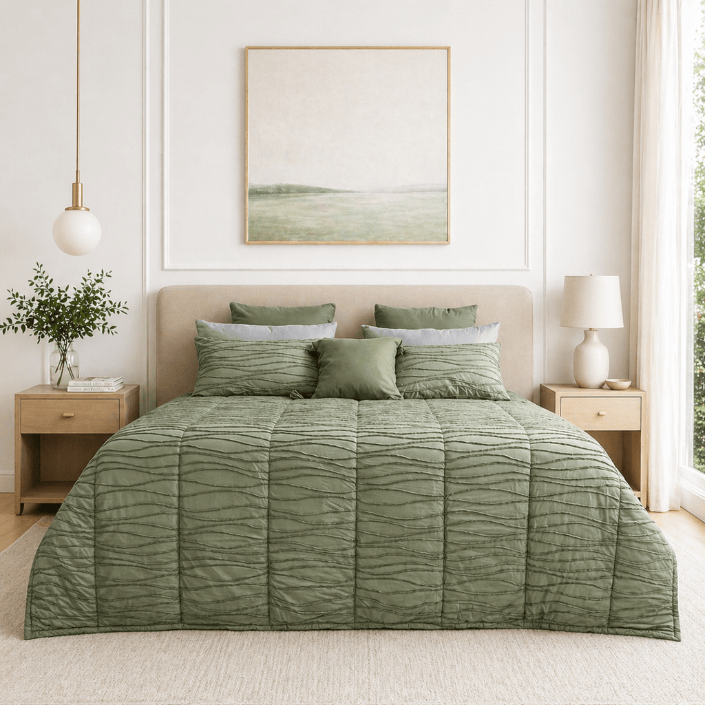 3PC Pierre Cardin Textured Drift Comforter Set - 240 x 240 cm - KING XL - Home Phase