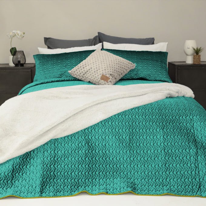 3PC Pierre Cardin Velvet Pinsonic Quilt - King - 240 x 240 cm - Style Phase Home