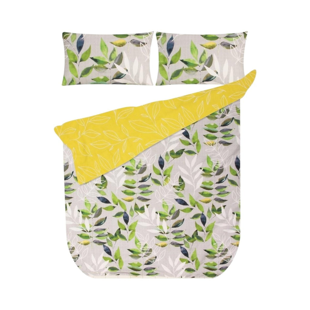 3PC Reversible 132TC Polycotton Duvet Cover Set - Selah Leaves - Style Phase Home
