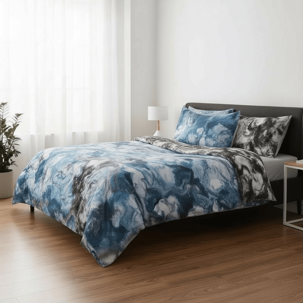 3PC Reversible Microfibre Duvet Cover - Annika - Home Phase