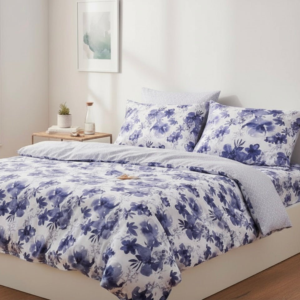 3PC Reversible Microfibre Duvet Cover - Caslyn Floral - Home Phase