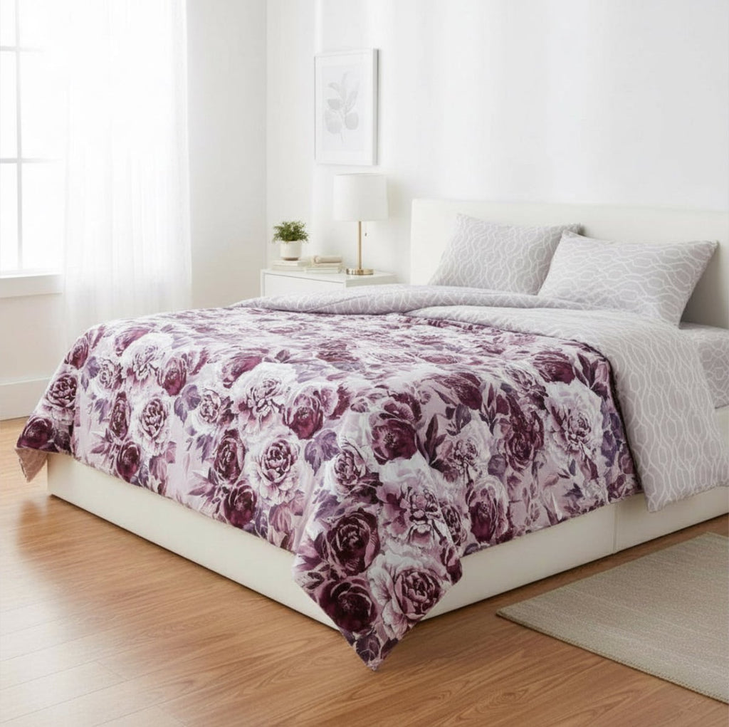 3PC Reversible Microfibre Duvet Cover - Lara - Home Phase