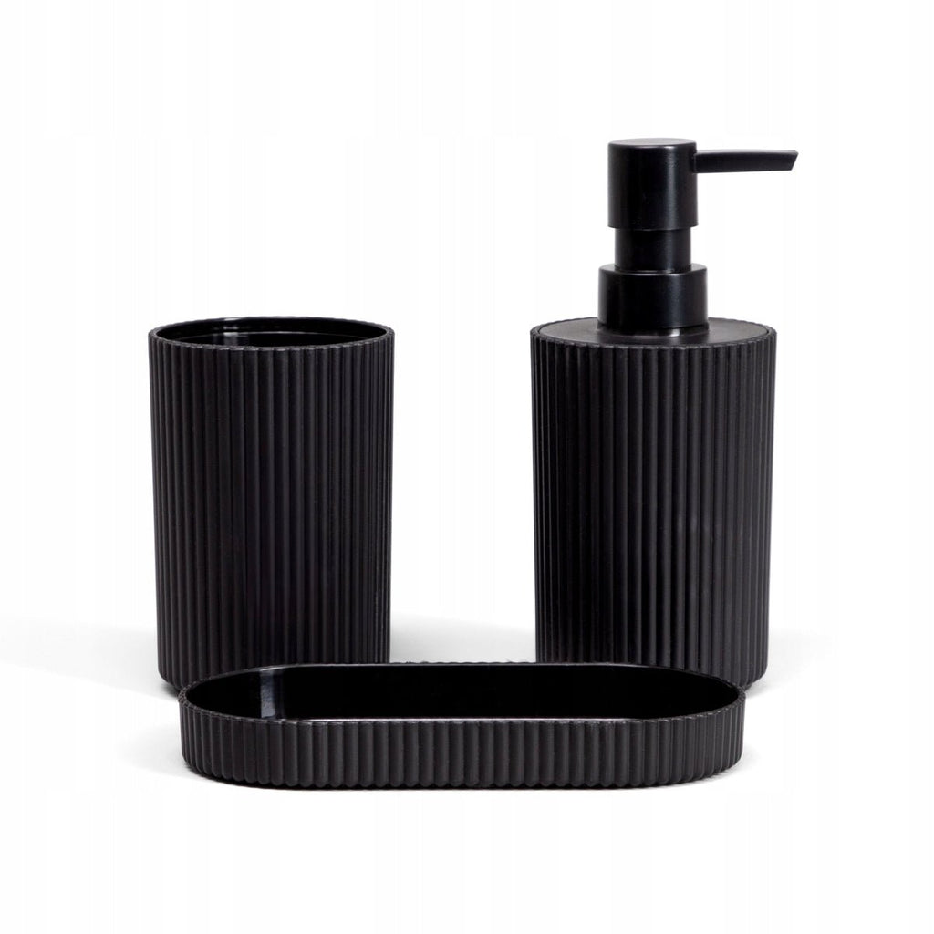 3PC Ribbed Bathroom Accessory Set - Home Phase