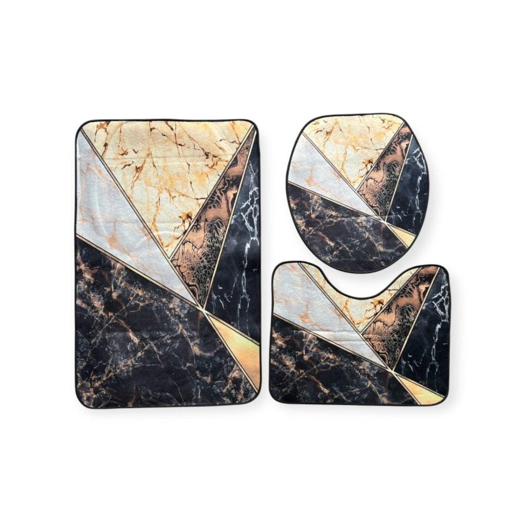 3PC Soft Modern Printed Bath Mat Set - Style Phase Home