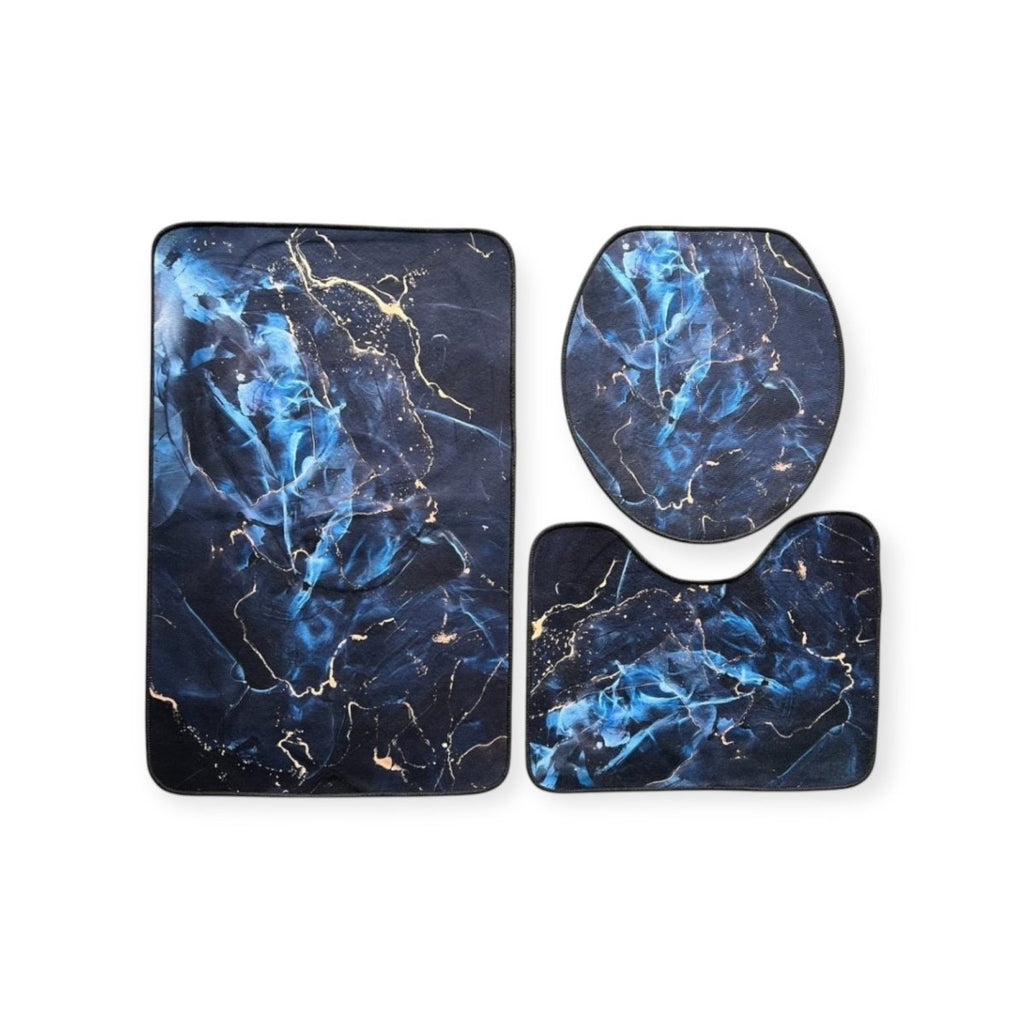 3PC Soft Modern Printed Bath Mat Set - Style Phase Home