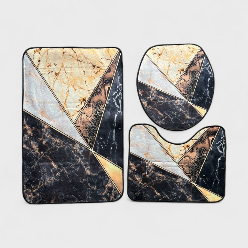 3PC Soft Modern Printed Bath Mat Set - Style Phase Home