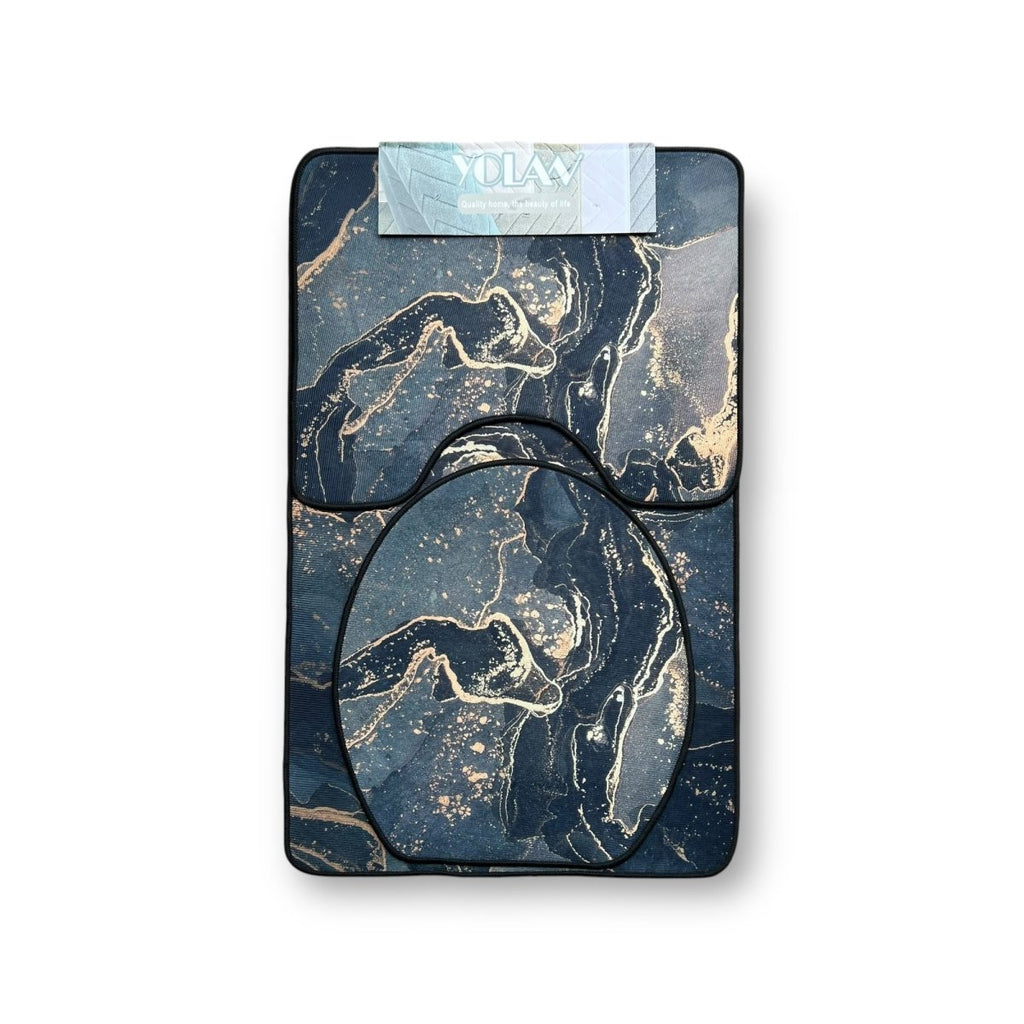 3PC Soft Modern Printed Bath Mat Set - Style Phase Home