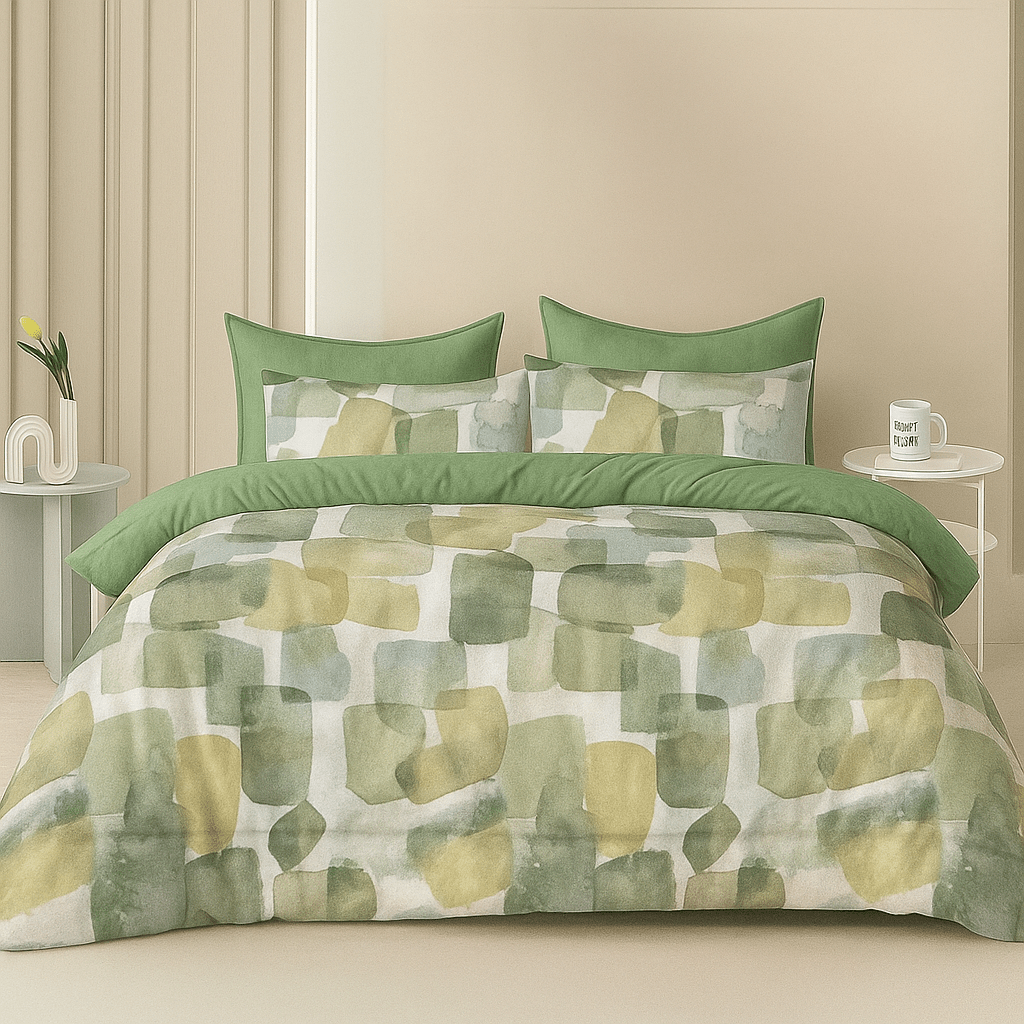3PC Soft Touch Comforter - Flamingo Green - Home Phase