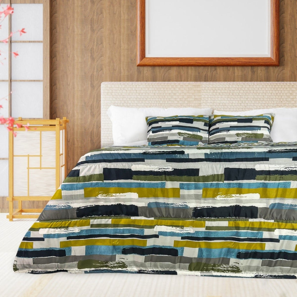 3PC Tela Microfibre Comforter Set - Azriel Stripe - Style Phase Home