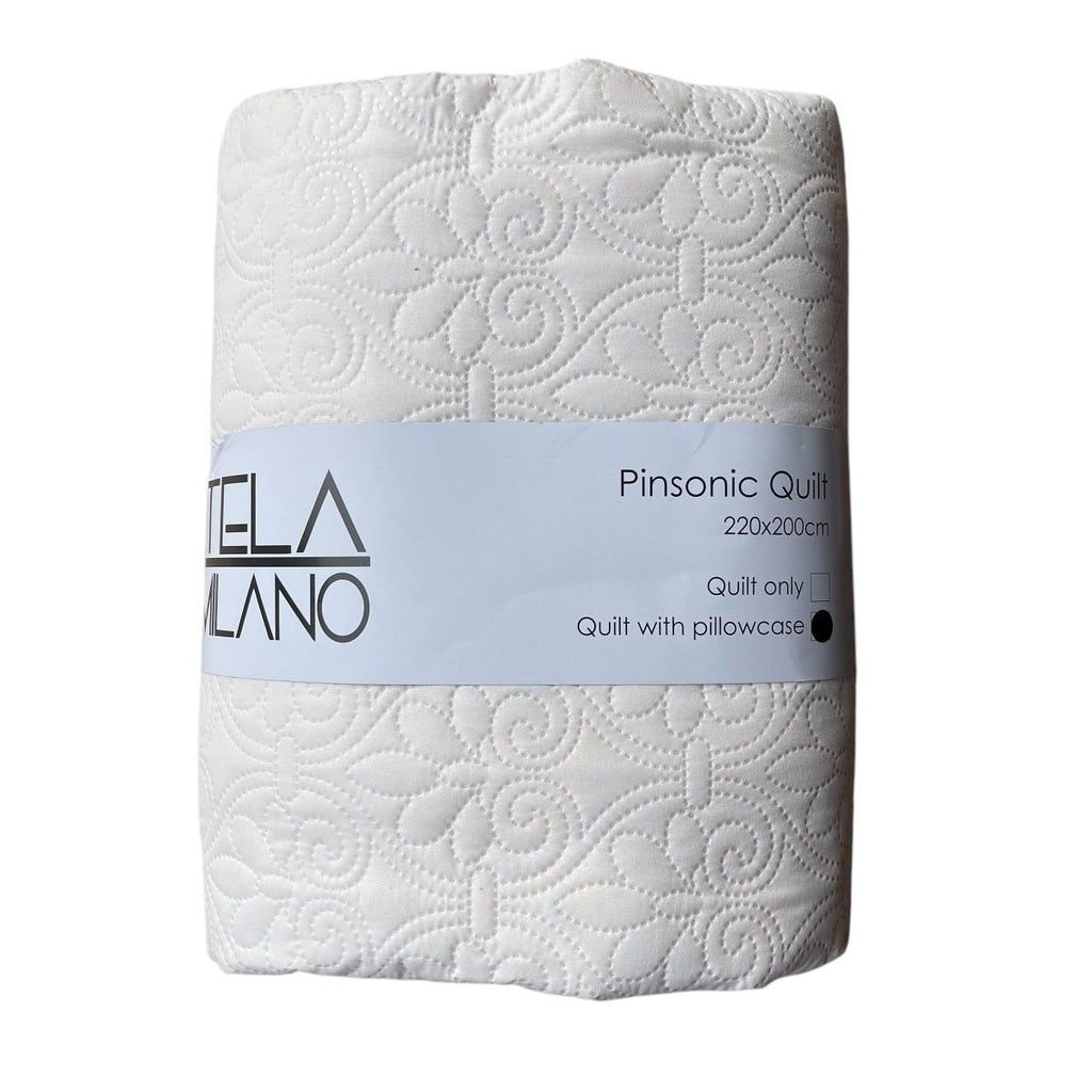 3PC Tela Milano Pinsonic Floral Quilt Set - Queen 220 x 200 cm - Style Phase Home