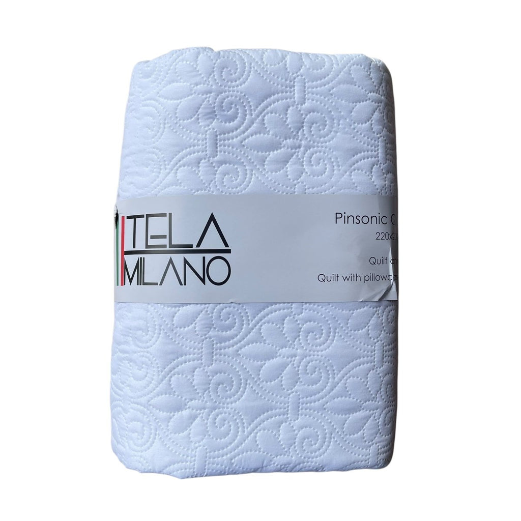 3PC Tela Milano Pinsonic Floral Quilt Set - Queen 220 x 200 cm - Style Phase Home