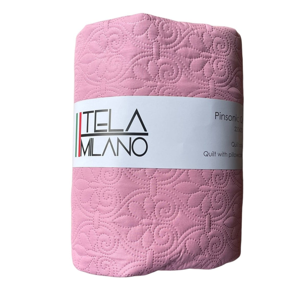 3PC Tela Milano Pinsonic Floral Quilt Set - Queen 220 x 200 cm - Style Phase Home