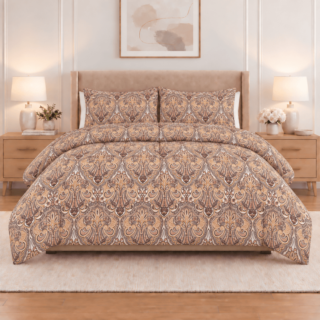 3PC Tela Printed Microfibre Comforter - Ethnic Paisley - Home Phase