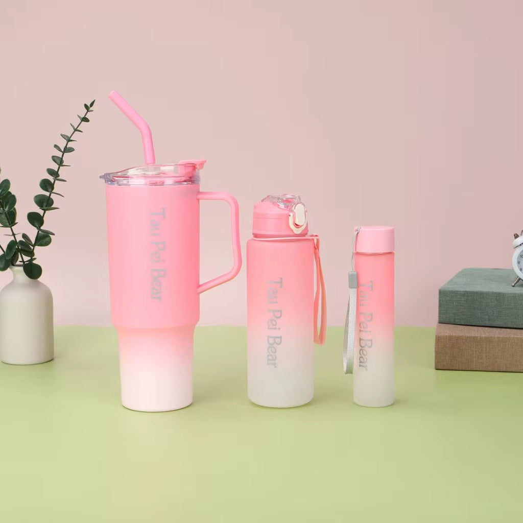 3PC Two - Tone Plastic Water Bottle Set - Home Phase