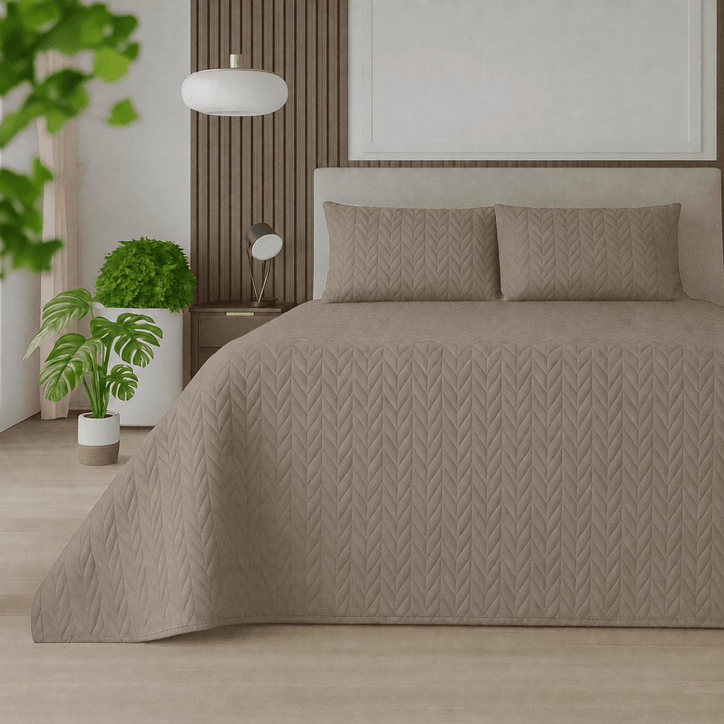 3PC Urban Luxury Brushed Microfibre Quilt - 200 x 215 cm - Double/Queen - Home Phase