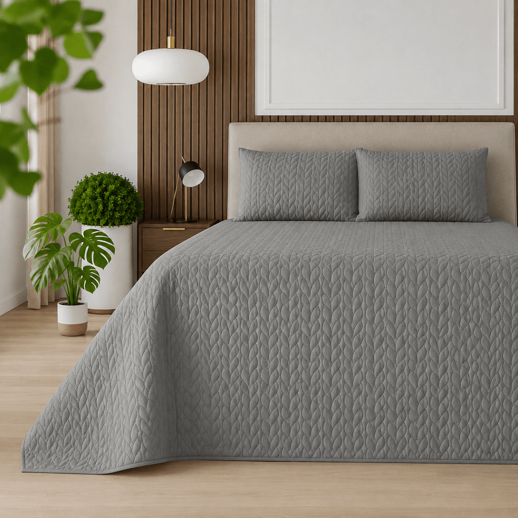 3PC Urban Luxury Brushed Microfibre Quilt - 200 x 215 cm - Double/Queen - Home Phase