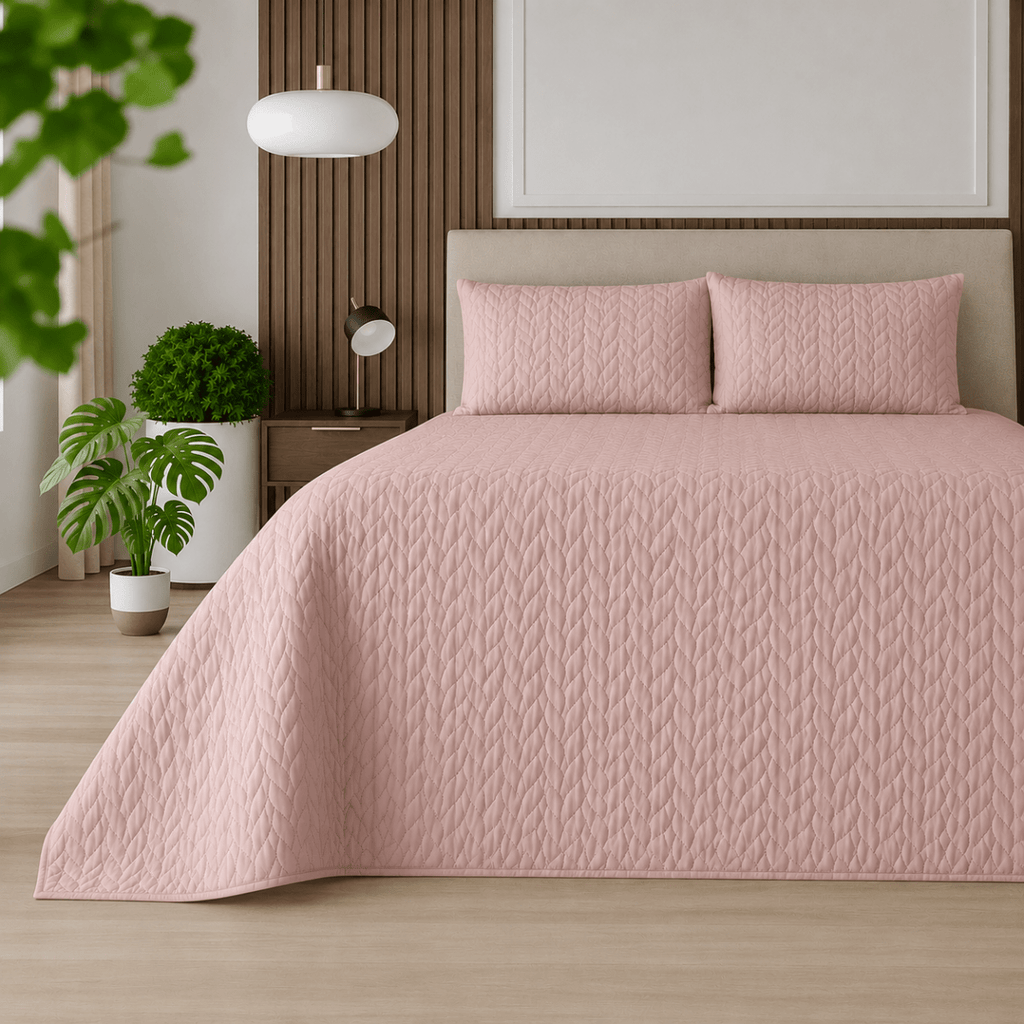 3PC Urban Luxury Brushed Microfibre Quilt - 200 x 215 cm - Double/Queen - Home Phase