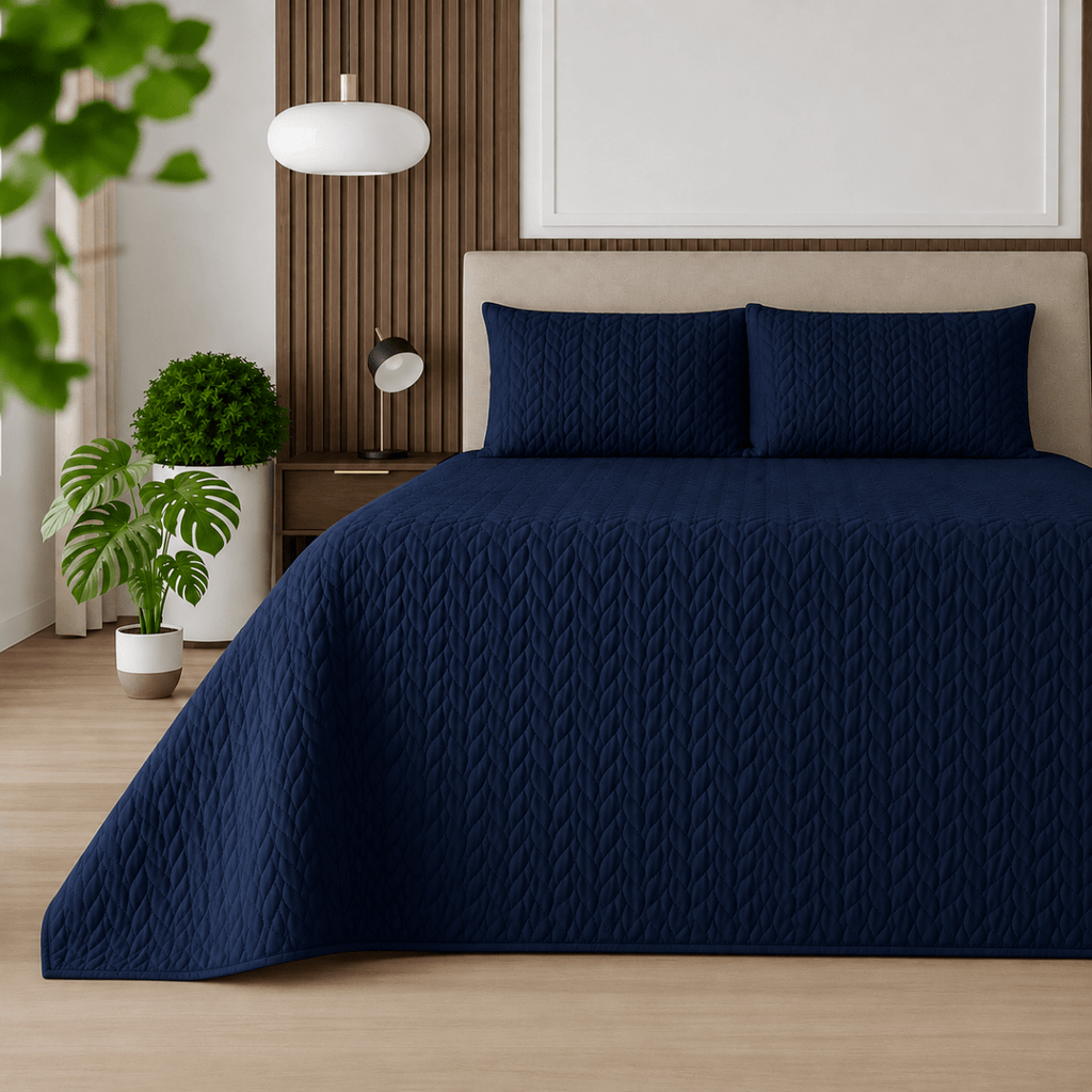 3PC Urban Luxury Brushed Microfibre Quilt - 200 x 215 cm - Double/Queen - Home Phase