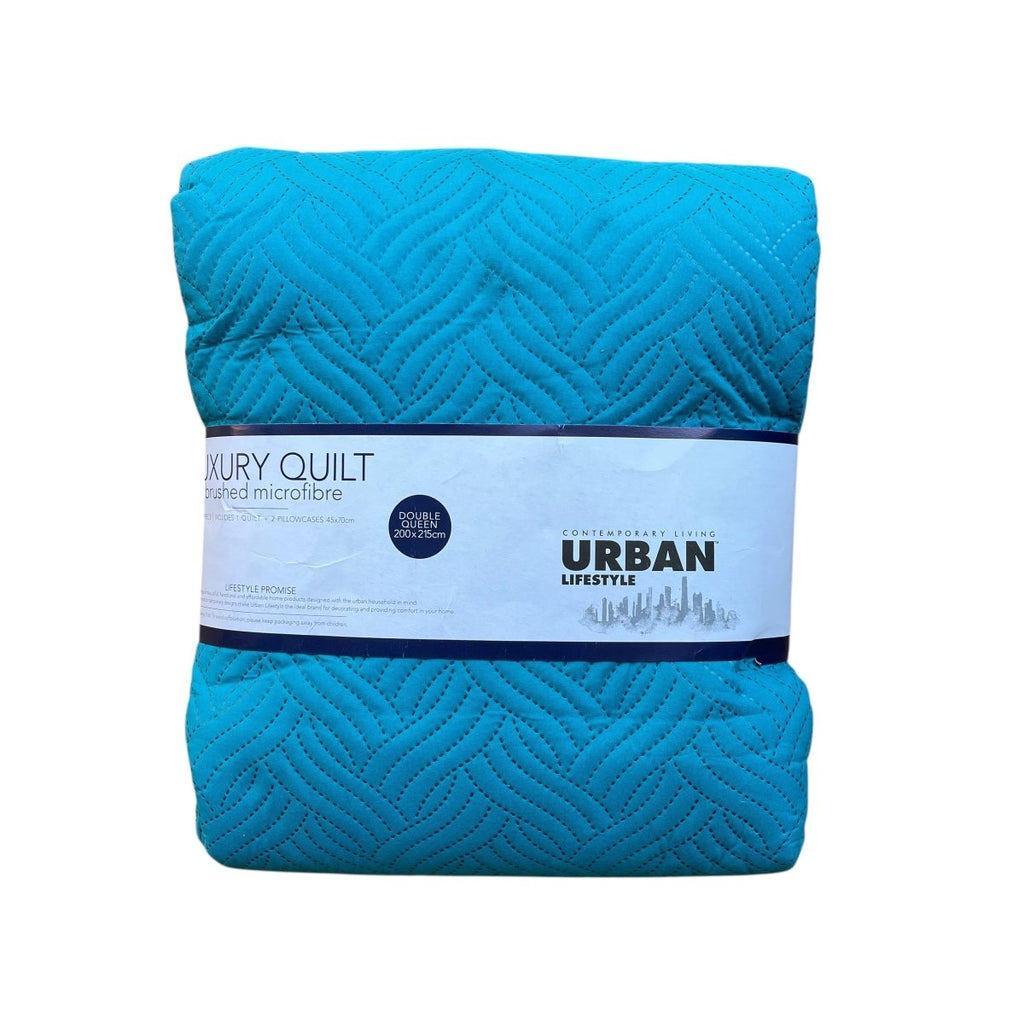 3PC Urban Luxury Brushed Microfibre Quilt - 200 x 215 cm - Double/Queen - Home Phase