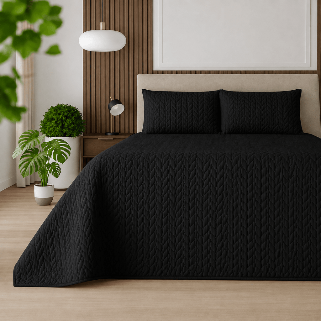 3PC Urban Luxury Brushed Microfibre Quilt - 200 x 215 cm - Double/Queen - Home Phase