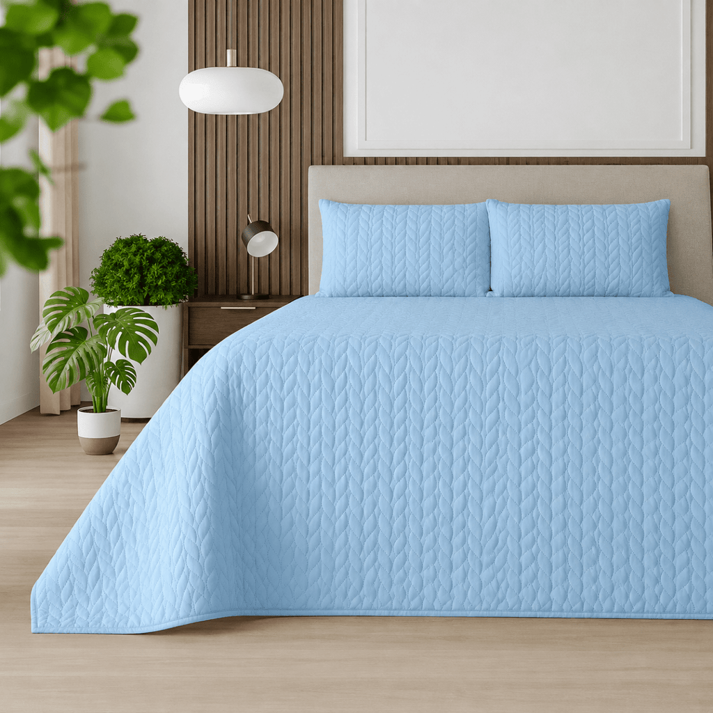 3PC Urban Luxury Brushed Microfibre Quilt - 200 x 215 cm - Double/Queen - Home Phase
