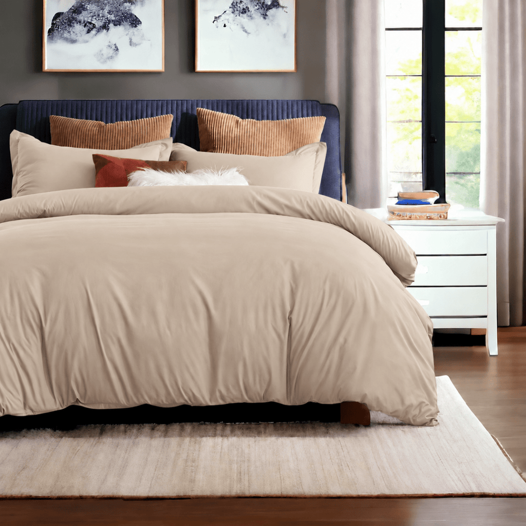 3PC Urban Plain Microfibre Duvet Cover Set - Double - Home Phase