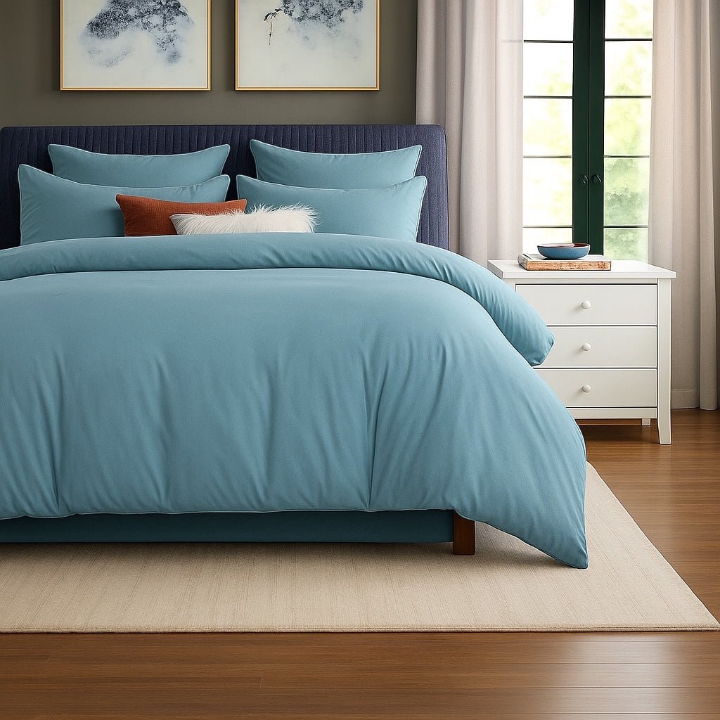 3PC Urban Plain Microfibre Duvet Cover Set - Double - Home Phase