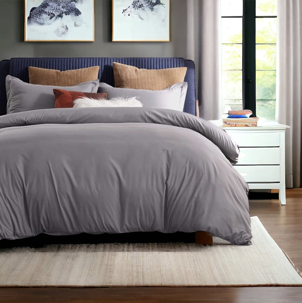 3PC Urban Plain Microfibre Duvet Cover Set - Double - Style Phase Home