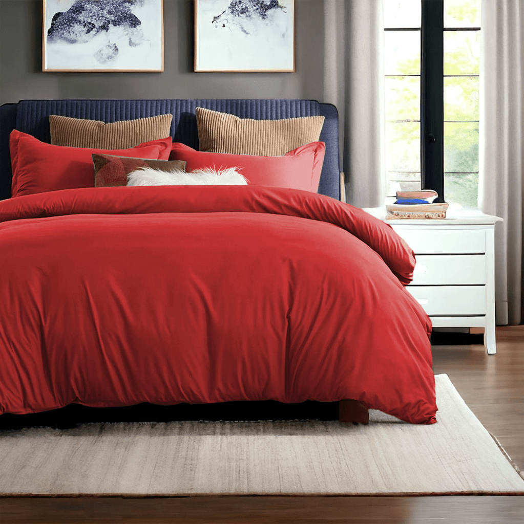 3PC Urban Plain Microfibre Duvet Cover Set - Queen - Home Phase