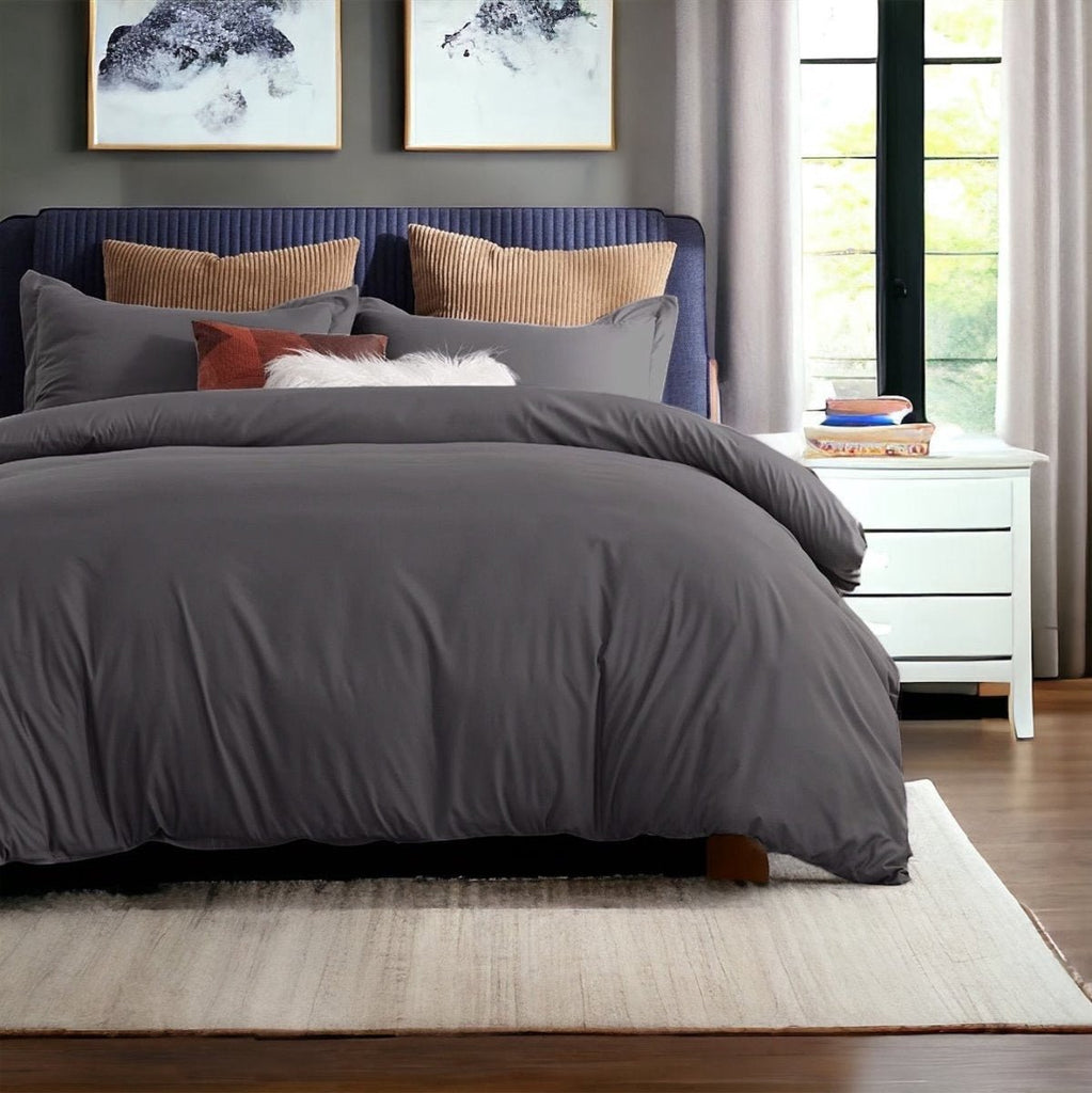 3PC Urban Plain Microfibre Duvet Cover Set - Queen - Style Phase Home