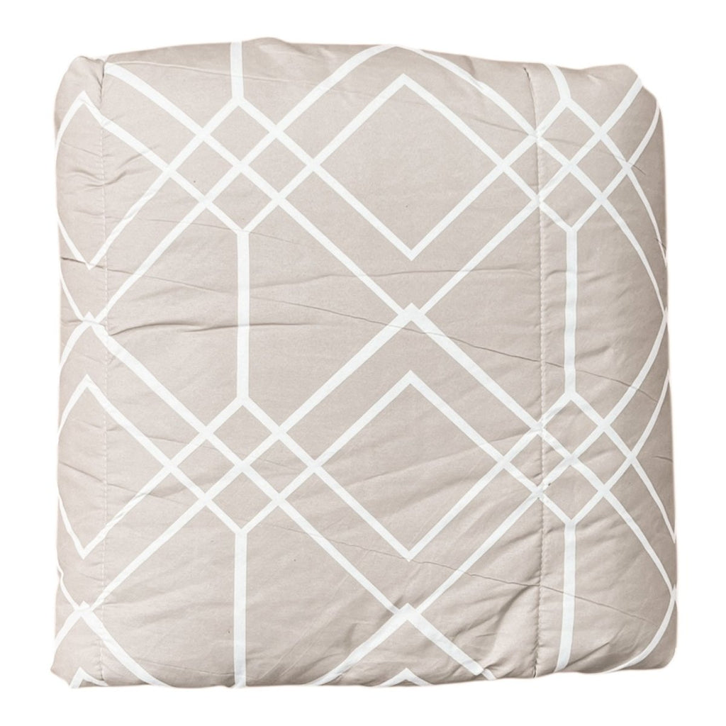 3PC Urban Printed Microfibre 80gsm Comforter - Beige Geo - Home Phase