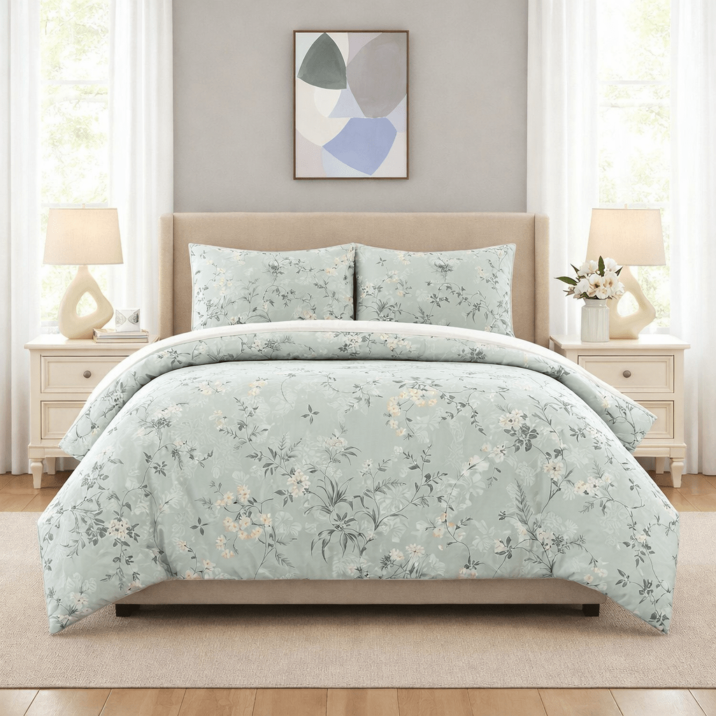 3PC Urban Printed Microfibre 80gsm Comforter - Sky Floral - Home Phase
