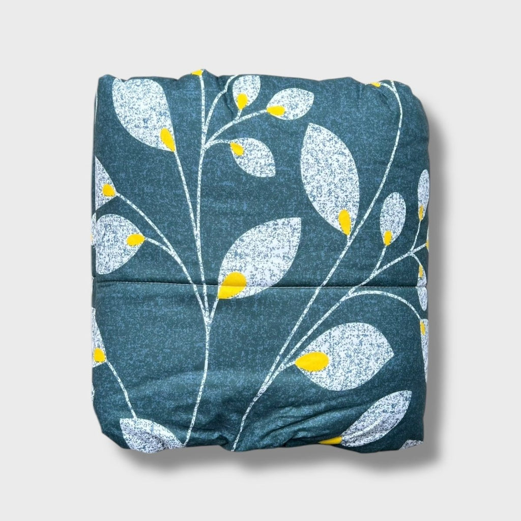 3PC Urban Printed Microfibre Comforter - Teal Leaf - Style Phase Home