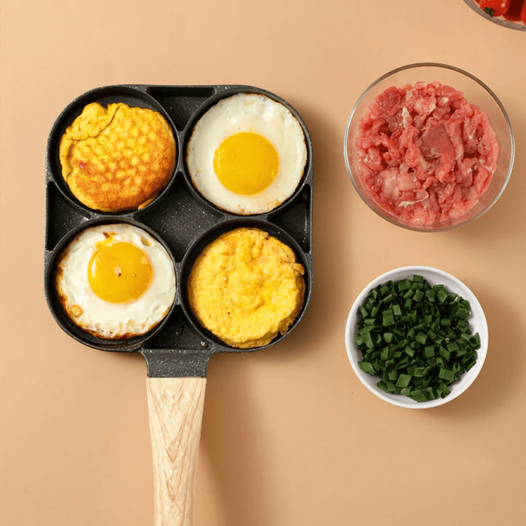 4 Compartment Aluminium Breakfast Frying Pan - Home Phase